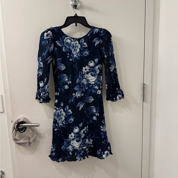 Reformation Doutzen Floral Navy Blue Mini Dress - Picture 2 of 6